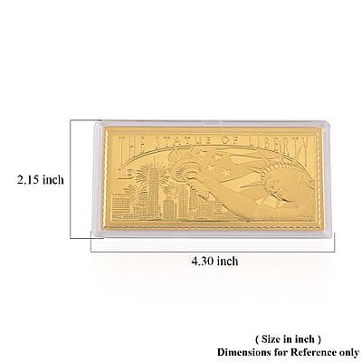 24K Golden Statue of Liberty Emboss Sheet 103x49mm (1 g)