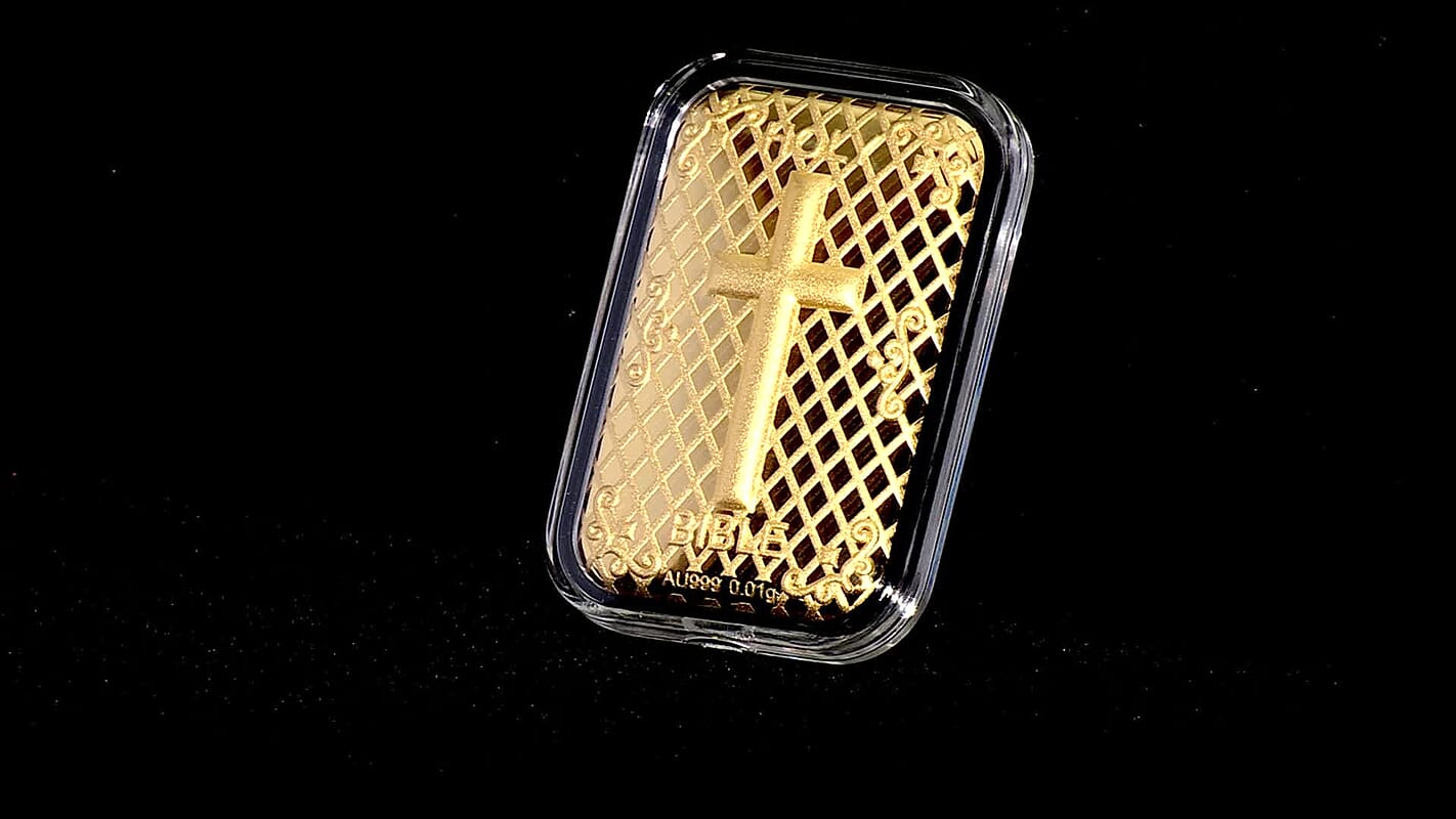 24K Gold Holy Bible Emboss Sheet 31x45.5mm 10mg