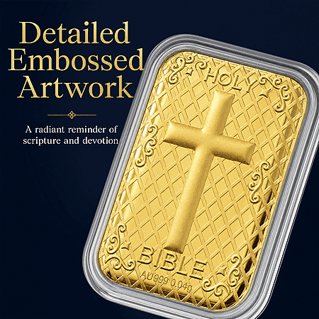 24K Gold Holy Bible Emboss Sheet 31x45.5mm 10mg - Product card gallery slide 4 (10177985610041)