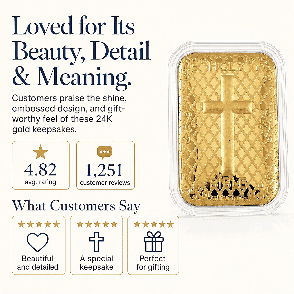 Holy Bible 24k Gold Embossed Sheet 10mg