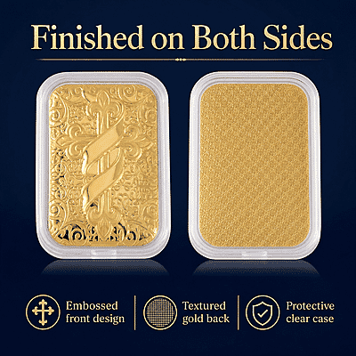 Faith Fleur-De-Lis Cross 24k Gold Embossed Sheet 10mg