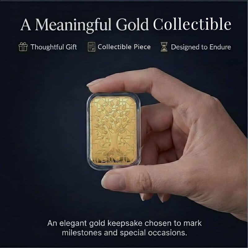 24K Gold Tree of Life Emboss Sheet 31x45.5mm 10mg