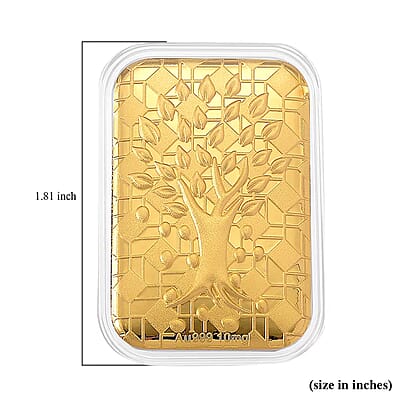 24K Gold Tree of Life Emboss Sheet 31x45.5mm 10mg