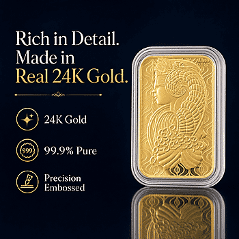 24K Golden Lady Fortuna Blessing Emboss Sheet 31x45.5mm 10mg - Product card gallery slide 2 (10177986265401)