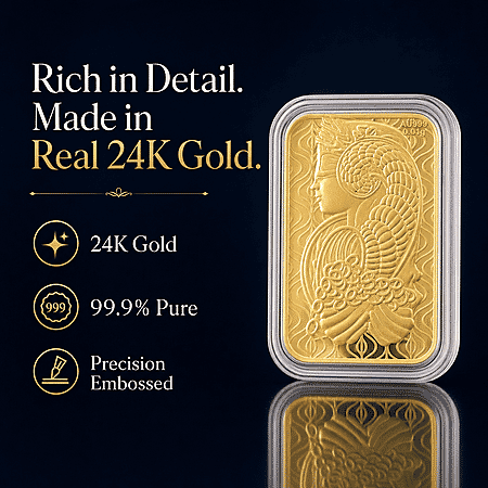 24K Golden Lady Fortuna Blessing Emboss Sheet 31x45.5mm 10mg - Product card gallery slide 2 (10177986265401)