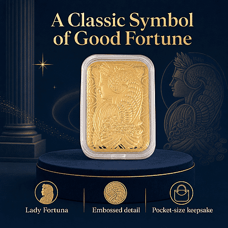 24K Golden Lady Fortuna Blessing Emboss Sheet 31x45.5mm 10mg - Product card gallery slide 3 (10177986265401)