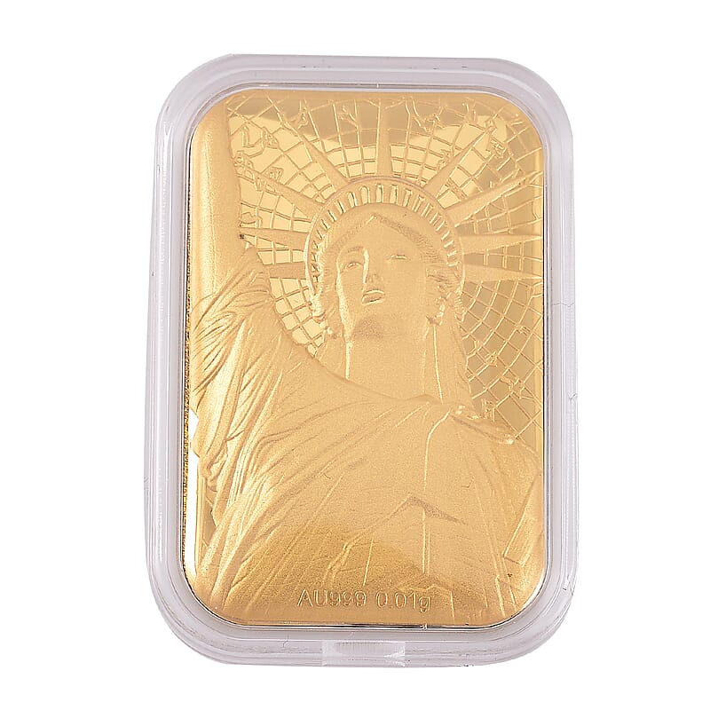 24K Golden Statue of Liberty Emboss Sheet 31x45.5mm 10mg
