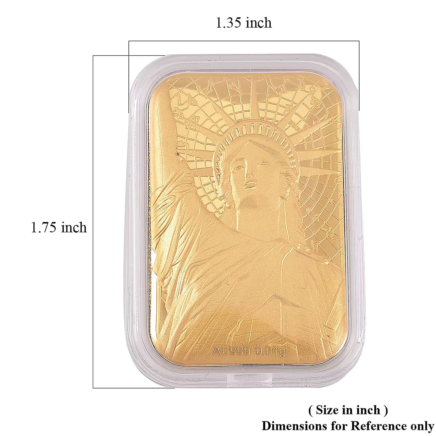 24K Golden Statue of Liberty Emboss Sheet 31x45.5mm 10mg