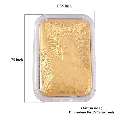 24K Golden Statue of Liberty Emboss Sheet 31x45.5mm 10mg