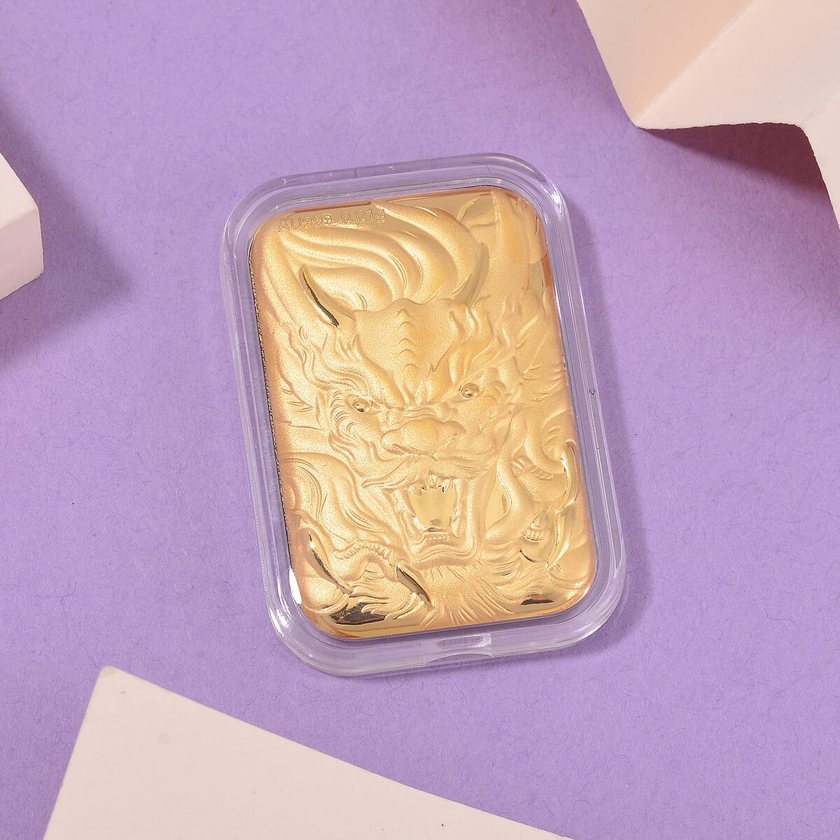 24K Gold Dragon Emboss Sheet 31x45.5mm 10mg image number 1