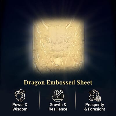 24K Golden Dragon Emboss Sheet 31x45.5mm 10mg - Product card gallery slide 3 (10177986101561)