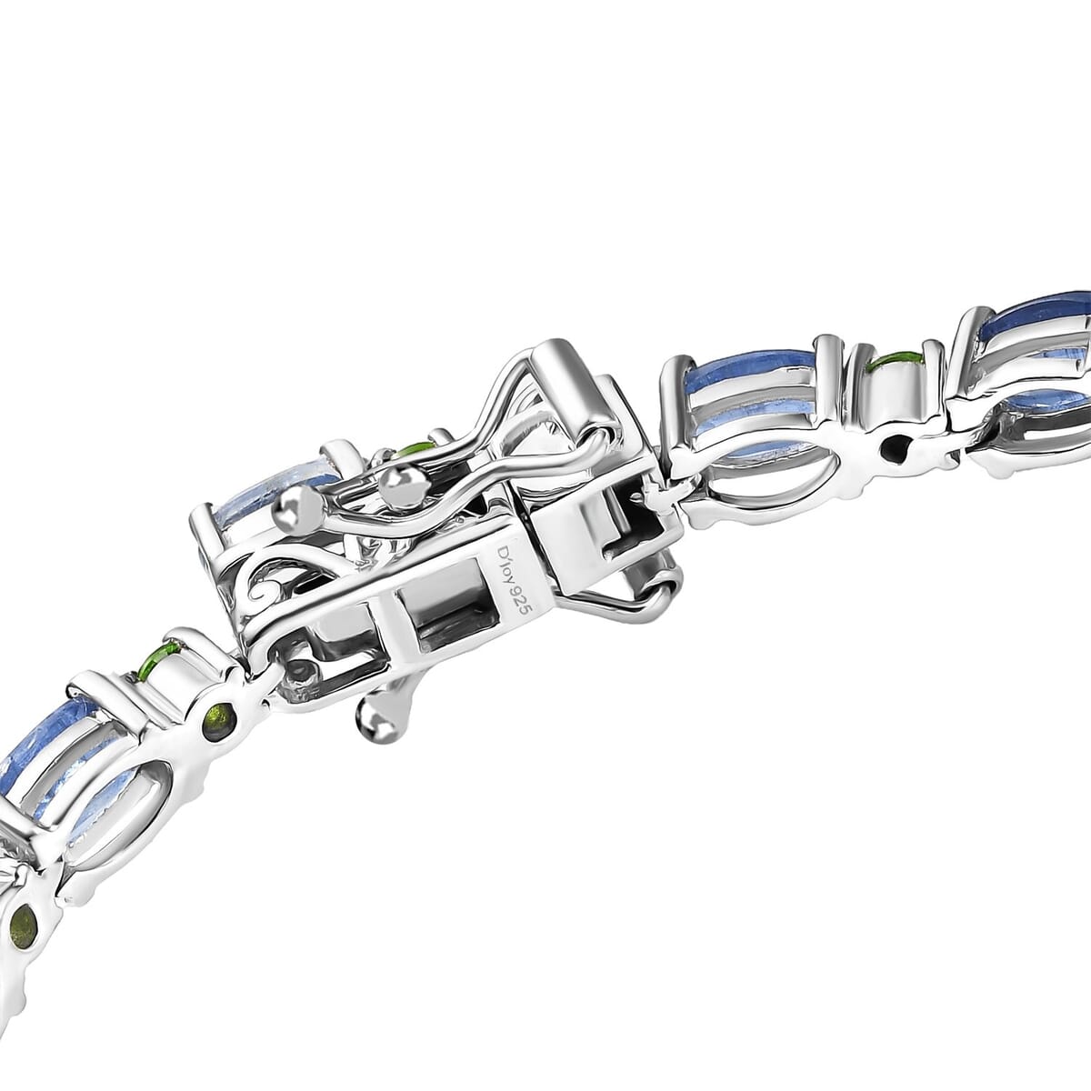 D'Joy Kashmir Kyanite and Chrome Diopside 12.75 ctw Water Bubbles Bracelet in Rhodium Over Sterling Silver (7.25 In) image number 3