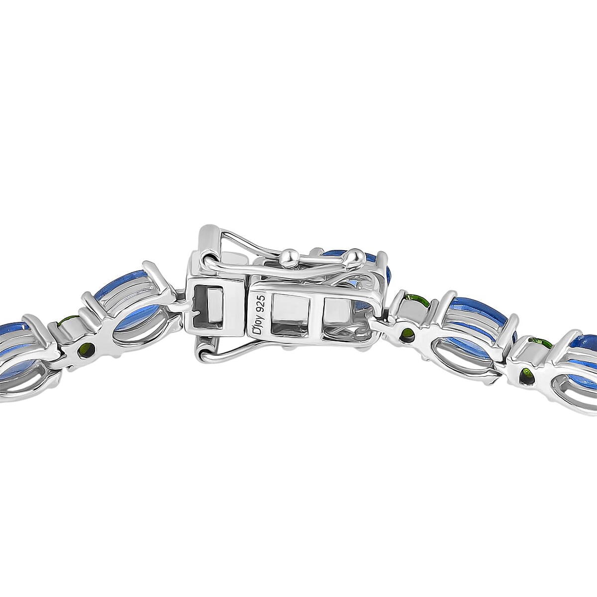 D'Joy Kashmir Kyanite, Chrome Diopside 13.00 ctw Water Bubbles Bracelet in Rhodium Over Sterling Silver (6.50 In) image number 3