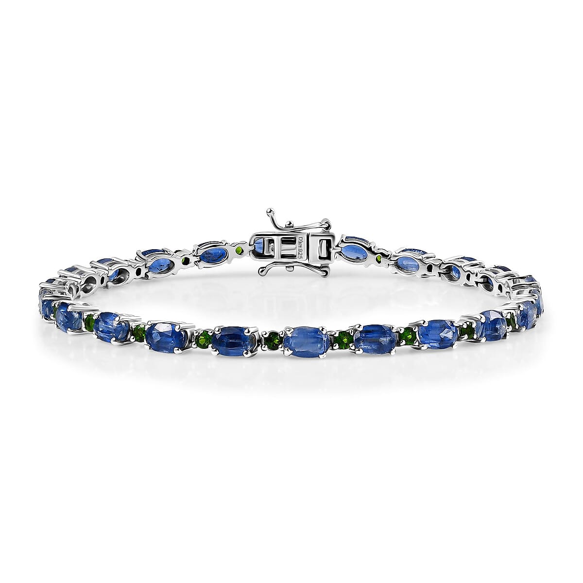 D'Joy Kashmir Kyanite and Chrome Diopside 15.90 ctw Water Bubbles Bracelet in Rhodium Over Sterling Silver (8.00 In) image number 0