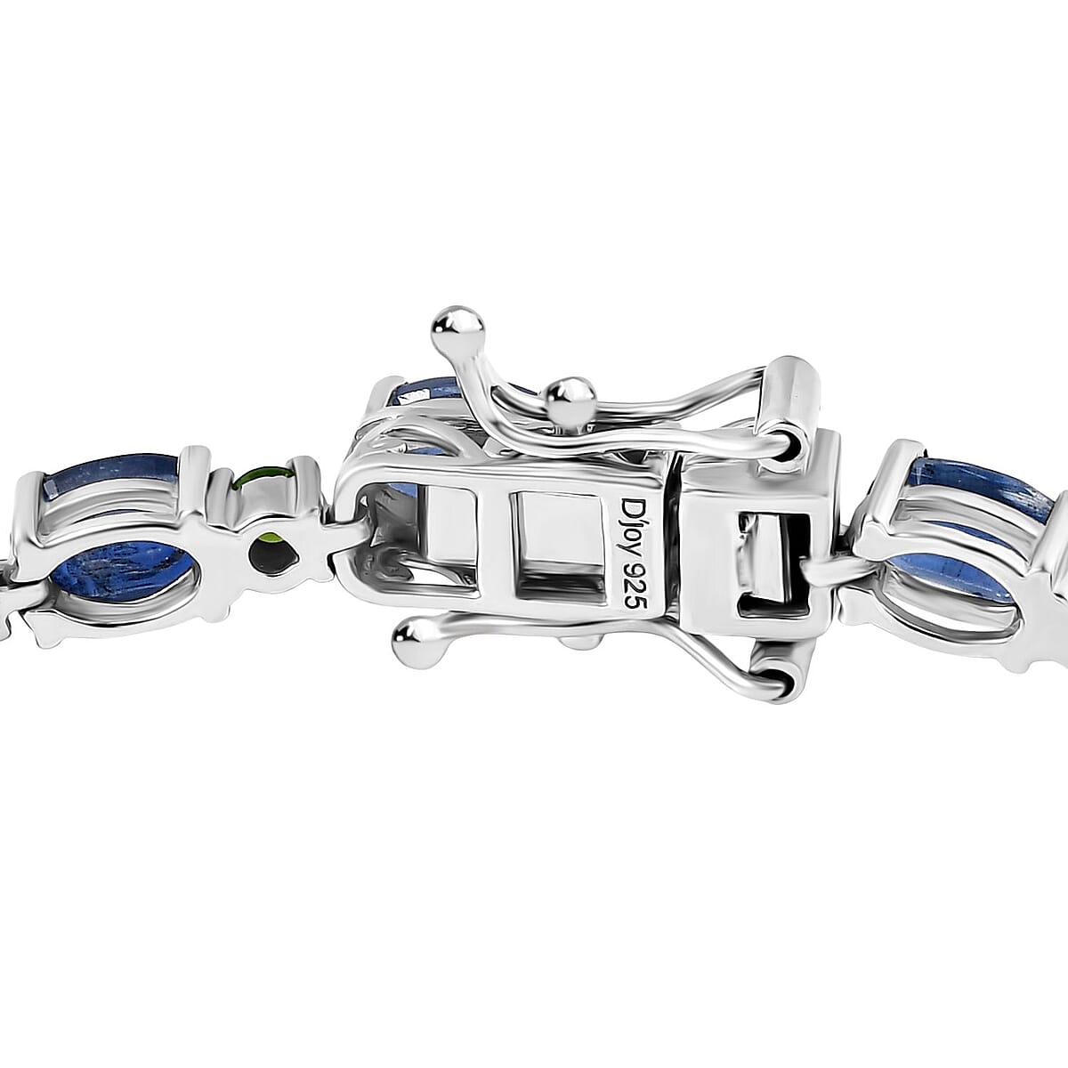 D'Joy Kashmir Kyanite and Chrome Diopside 15.90 ctw Water Bubbles Bracelet in Rhodium Over Sterling Silver (8.00 In) image number 3