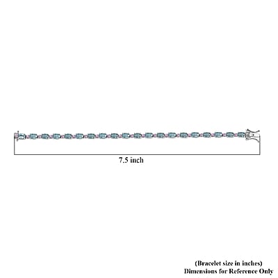 D'Joy Aqua Kyanite and Madagascar Pink Sapphire 12.40 ctw Water Bubbles Bracelet in Rhodium Over Sterling Silver (7.25 In)