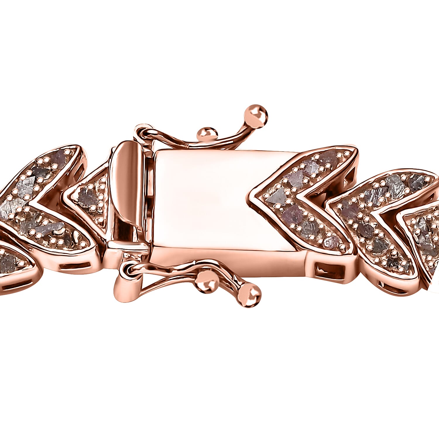 D'Joy Uncut Natural Pink Diamond Bracelet in 18K Vermeil RG Over Sterling Silver (8.00 In) 1.50 ctw