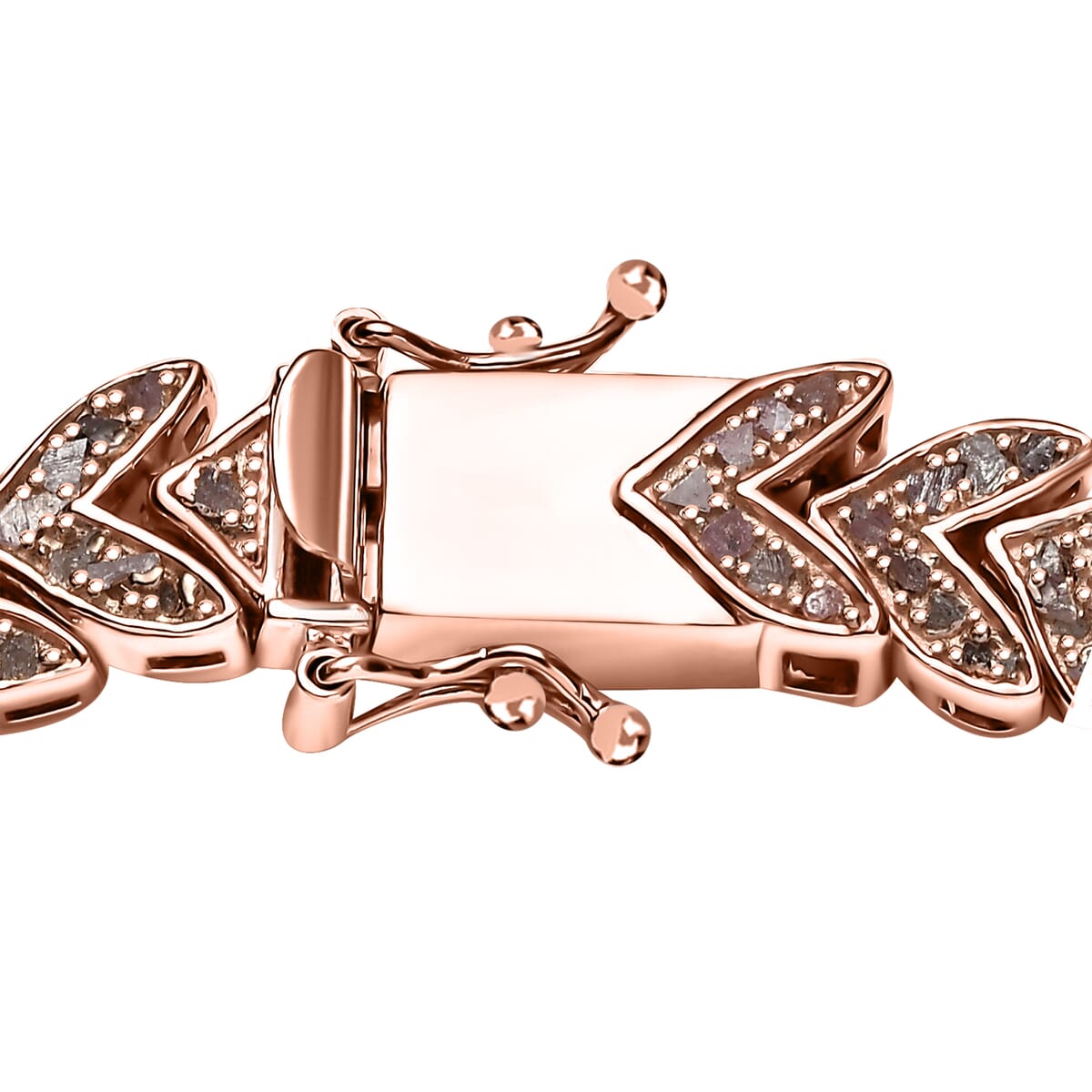 D'Joy Uncut Natural Pink Diamond 1.50 ctw Bracelet in 18K Vermeil Rose Gold Over Sterling Silver (8.00 In) image number 3
