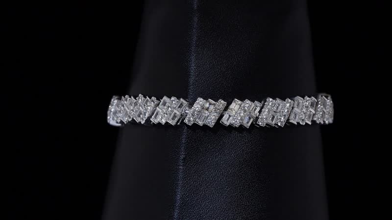 White Zircon 10.35 ctw Bracelet in Rhodium Over Sterling Silver (6.50 In)