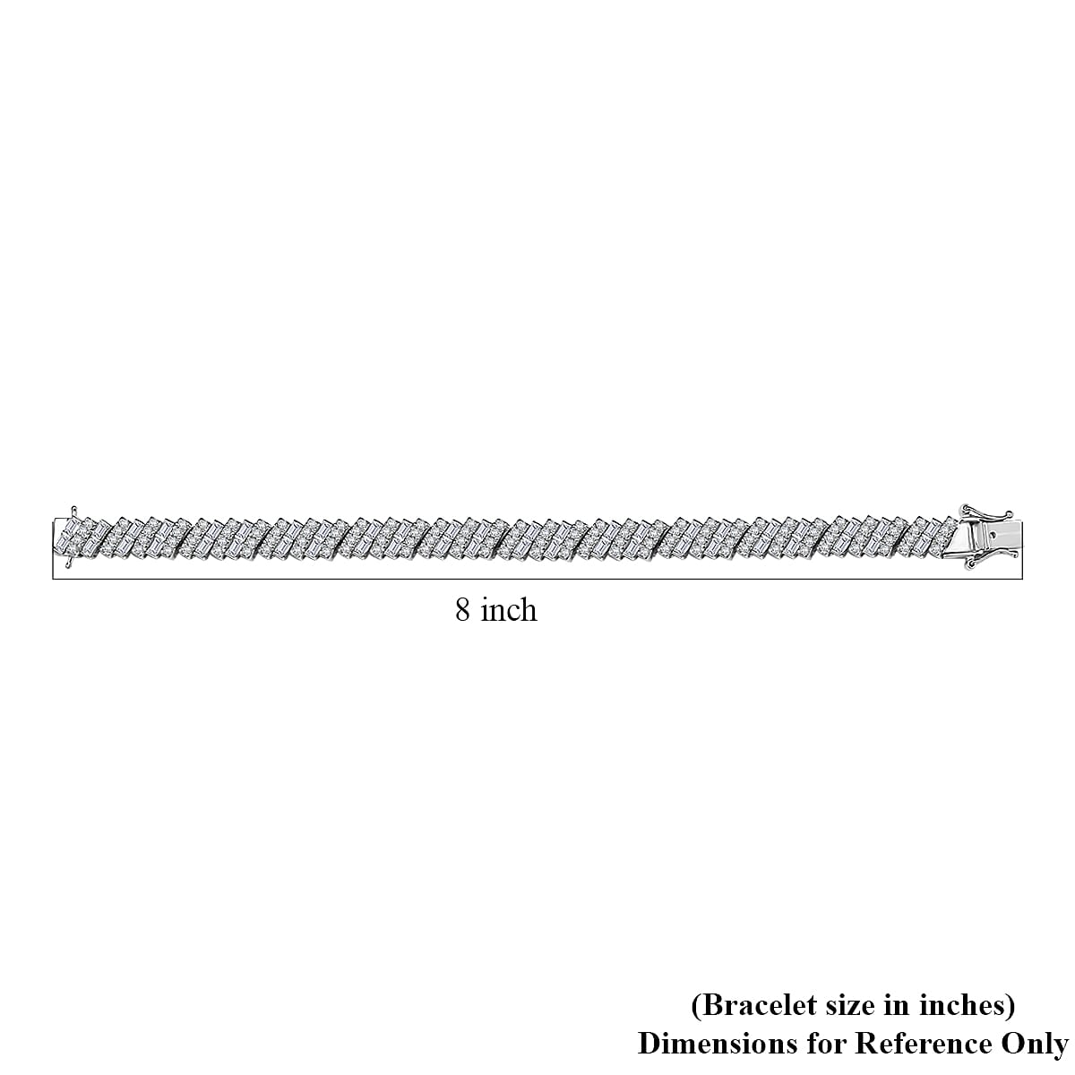 D'Joy White Zircon 10.35 ctw Art Deco Bracelet in Rhodium Over Sterling Silver (6.50 In)