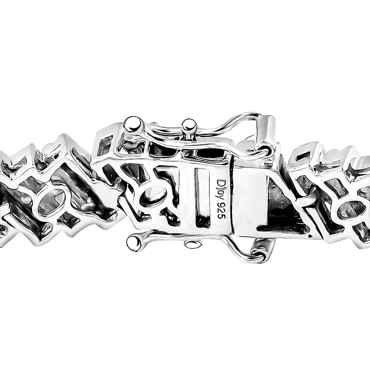 D'Joy White Zircon 12.10 ctw Art Deco Bracelet in Rhodium Over Sterling Silver (7.25 In) image number 3