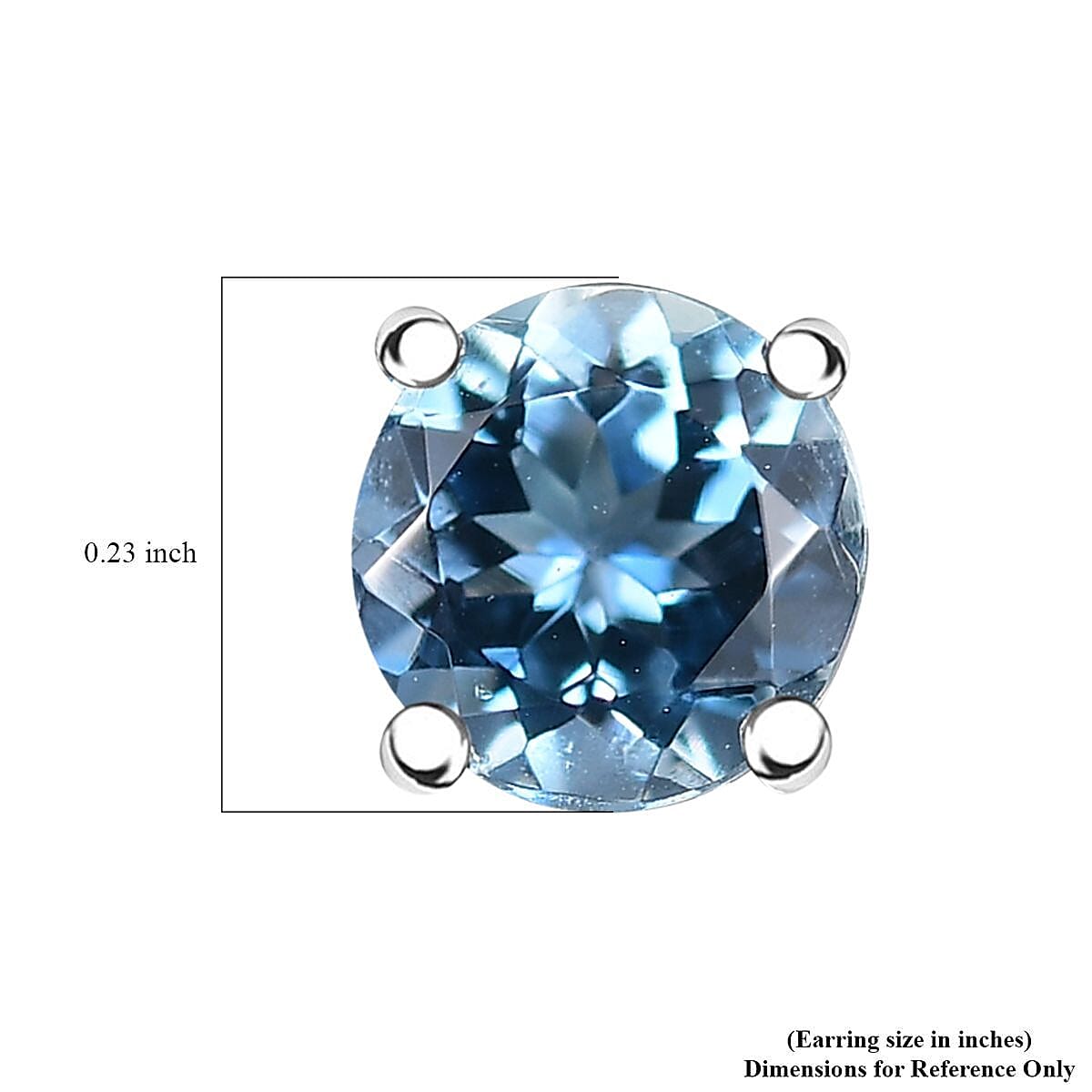 Rhapsody AAAA Santa Maria Aquamarine 1.30 ctw Solitaire Stud Earrings in 950 Platinum