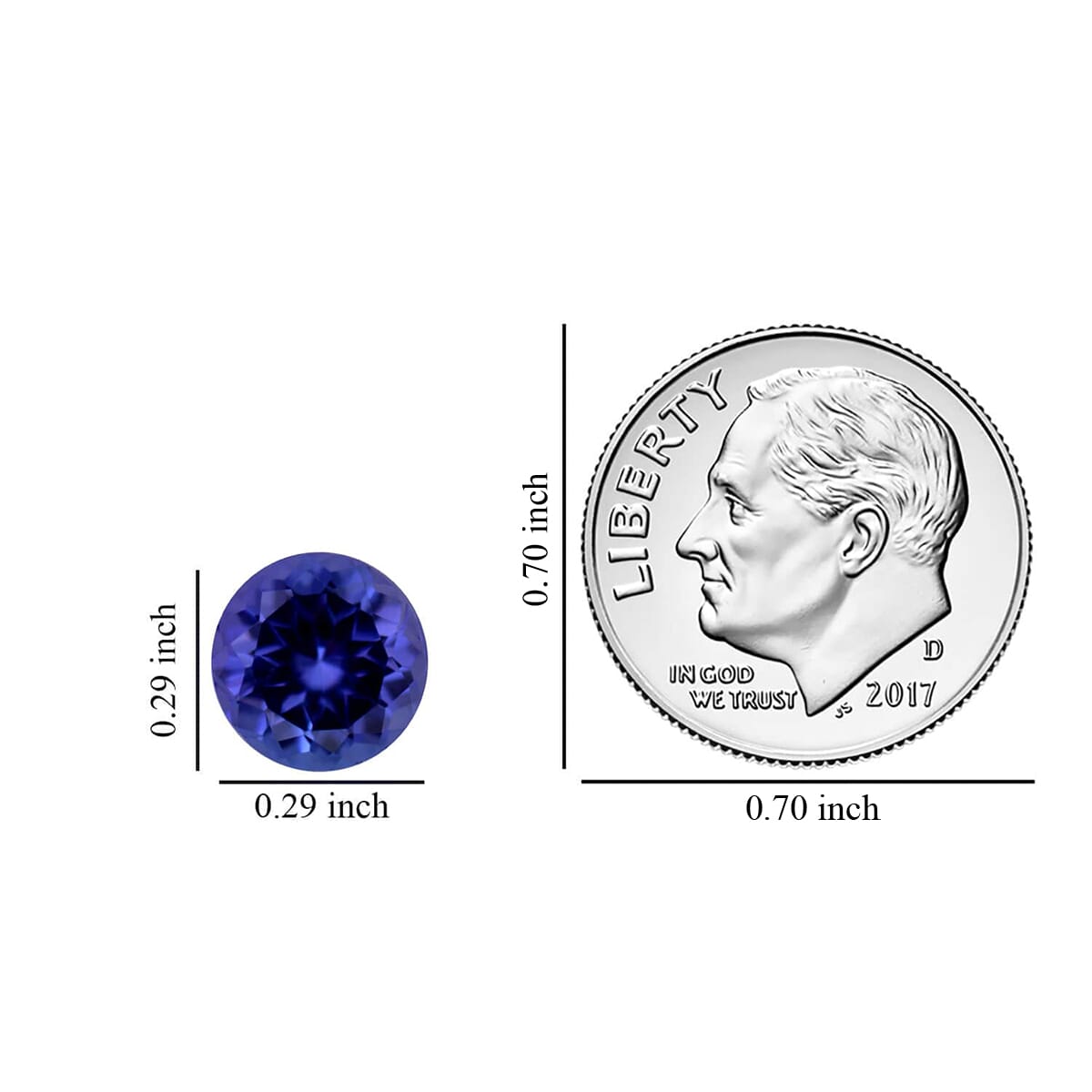 AAAA Tanzanite (Rnd 7 mm) 1.20 ctw image number 3