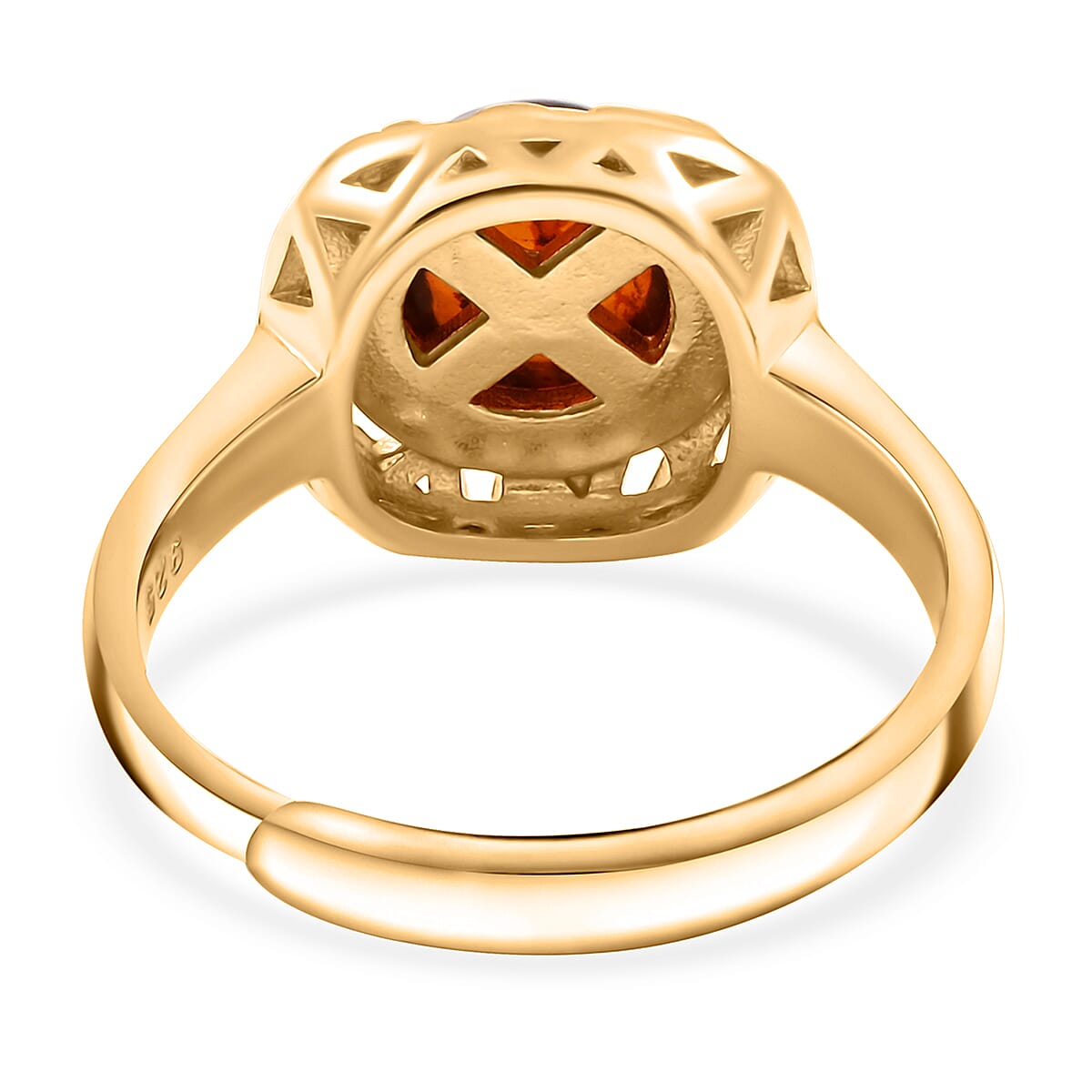 Baltic Amber Ring in 14K Yellow Gold Over Sterling Silver (Adjustable)