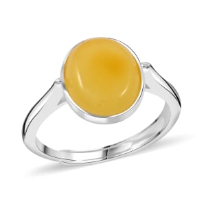 Butterscotch Amber Ring in Sterling Silver (Adjustable)