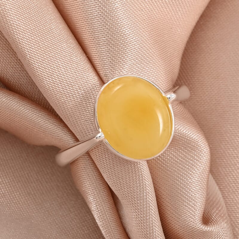 Butterscotch Amber Ring in Sterling Silver