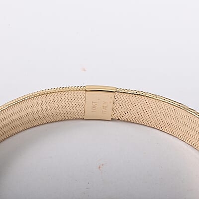 Italian 8mm Flex Greek Key Stretch Bracelet in 10K Yellow Gold (7.0-8.0In) 2.25 Grams