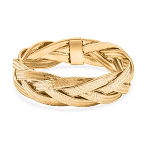 Italian 16.5mm Braided Stretch Bracelet in 10K Yellow Gold 5.85 Grams