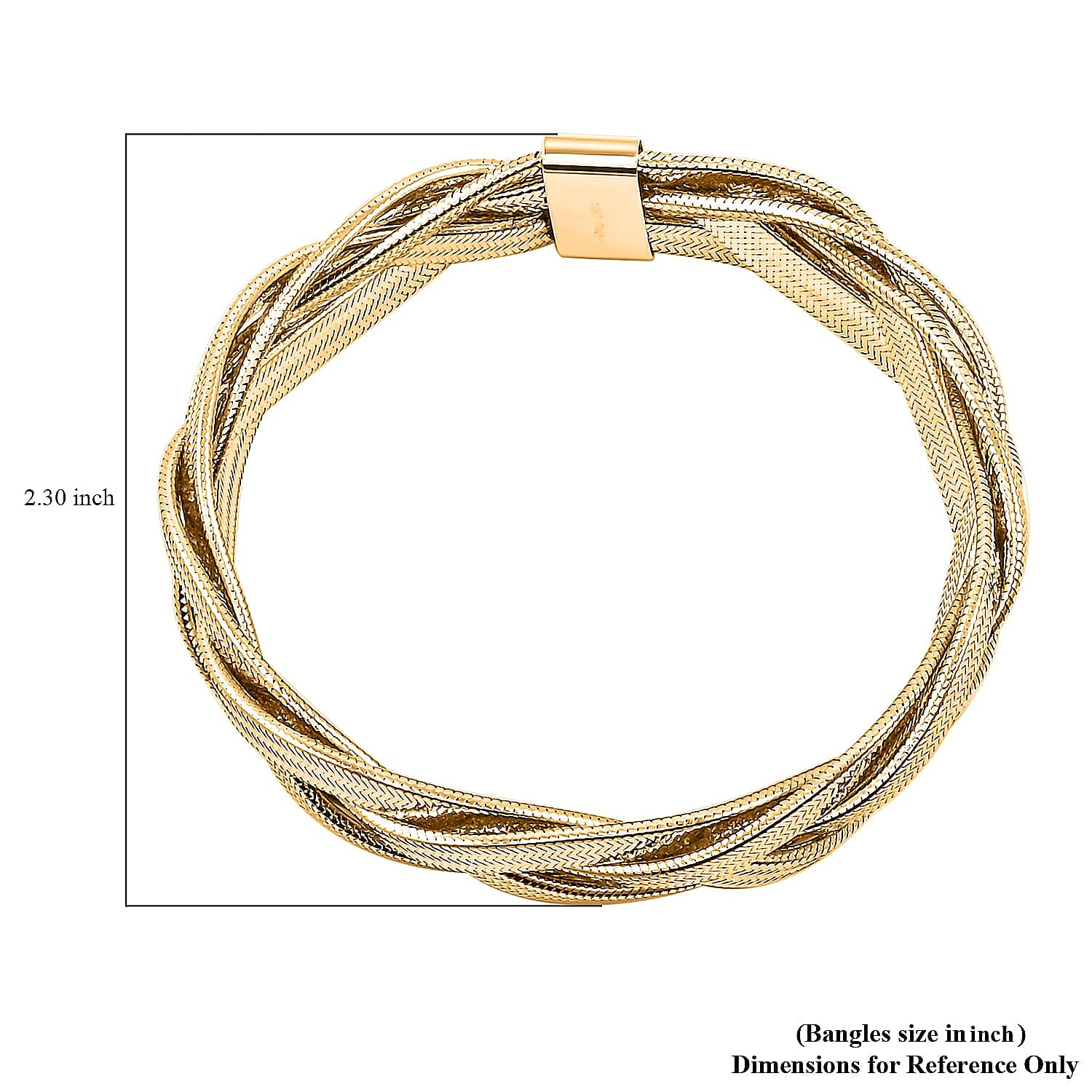 Italian 16.5mm Braided Stretch Bracelet in 10K Yellow Gold 6.15 Grams