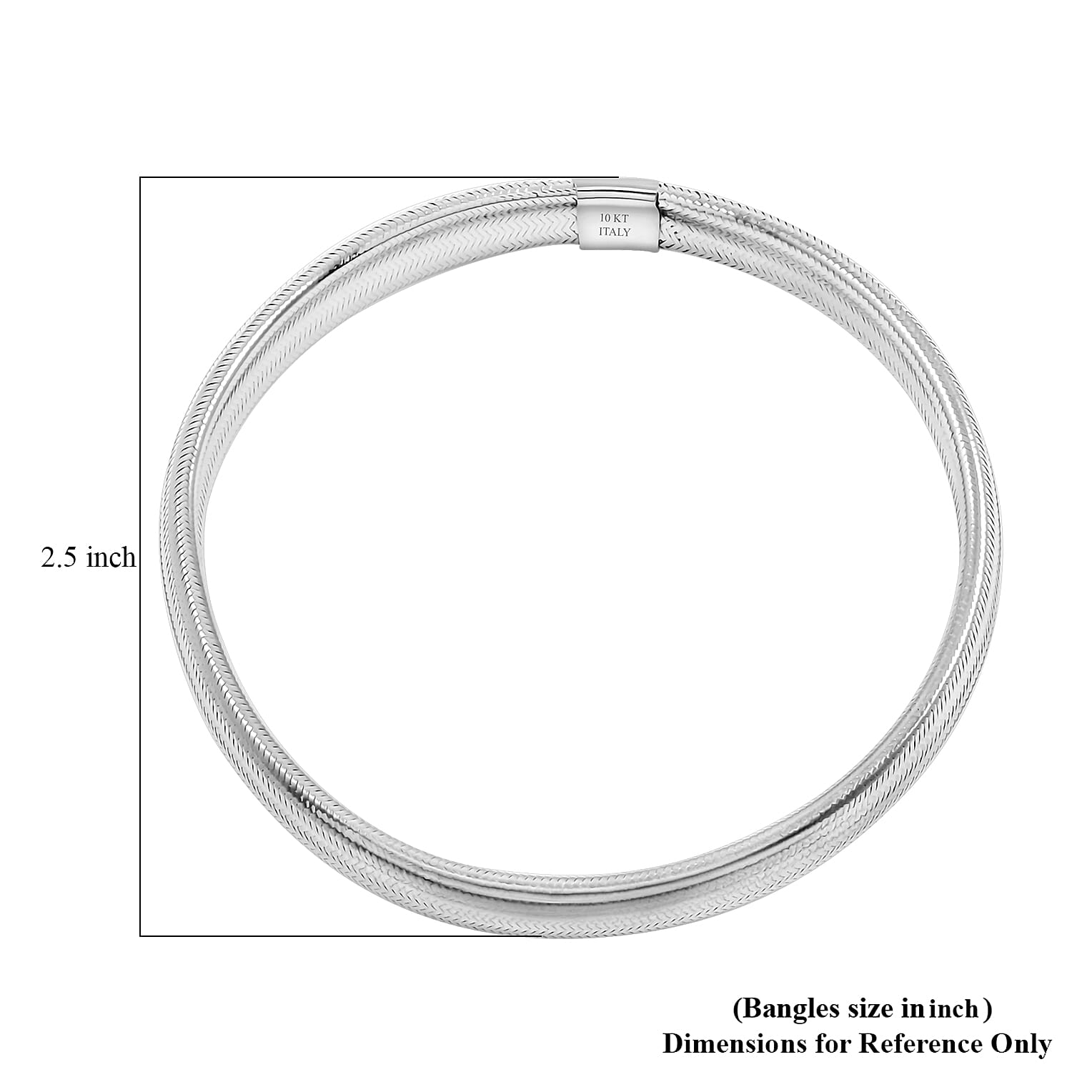 Italian 10K White Gold Domed Stretch Bracelet (7.0-8.0 Inches) ( 8mm, 2.25 Grams)