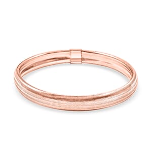 Italian 8mm Flex Domed Stretch Bracelet in 10K Rose Gold (7.0-8.0In) 2.20 Grams