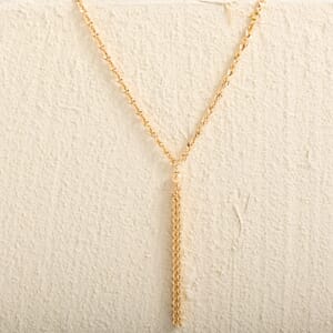 Italian Tassel Valvet Rope Necklace in 10K Yellow Gold 2.80 Grams 18-20 Inches