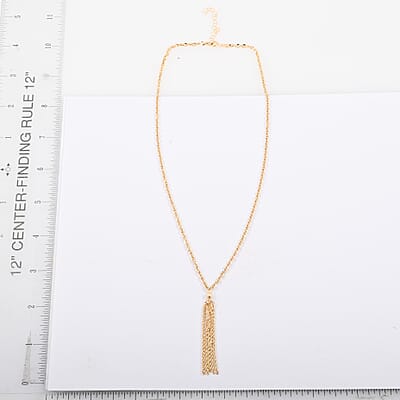 Italian Tassel Valvet Rope Necklace in 10K Yellow Gold 2.80 Grams 18-20 Inches