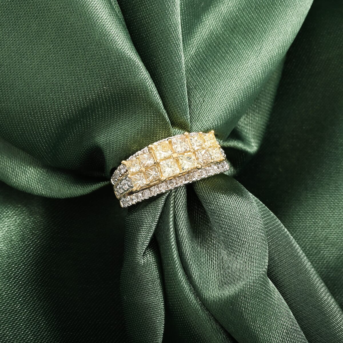 Natural Yellow and White Diamond (SI) 2.03 ctw Ring in 14K Yellow Gold (Size 6.0) image number 1