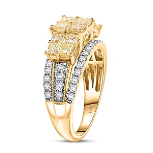 Natural Yellow and White Diamond (SI) 2.03 ctw Ring in 14K Yellow Gold (Size 9.0)