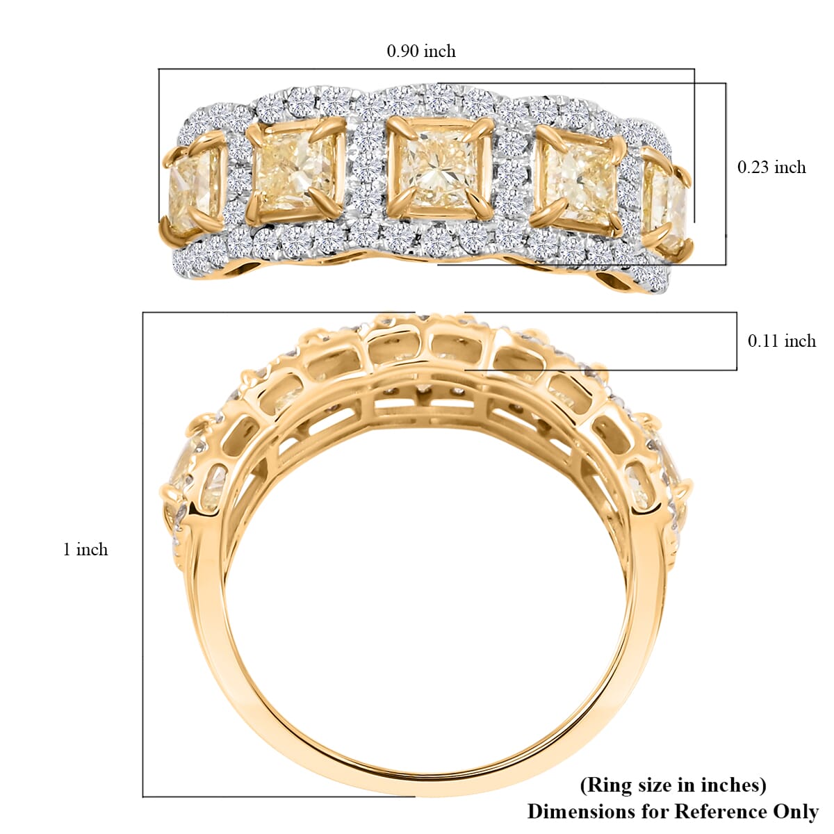 Diamond 2.00 ctw Ring in 14K Yellow Gold (Size 6.0) image number 5