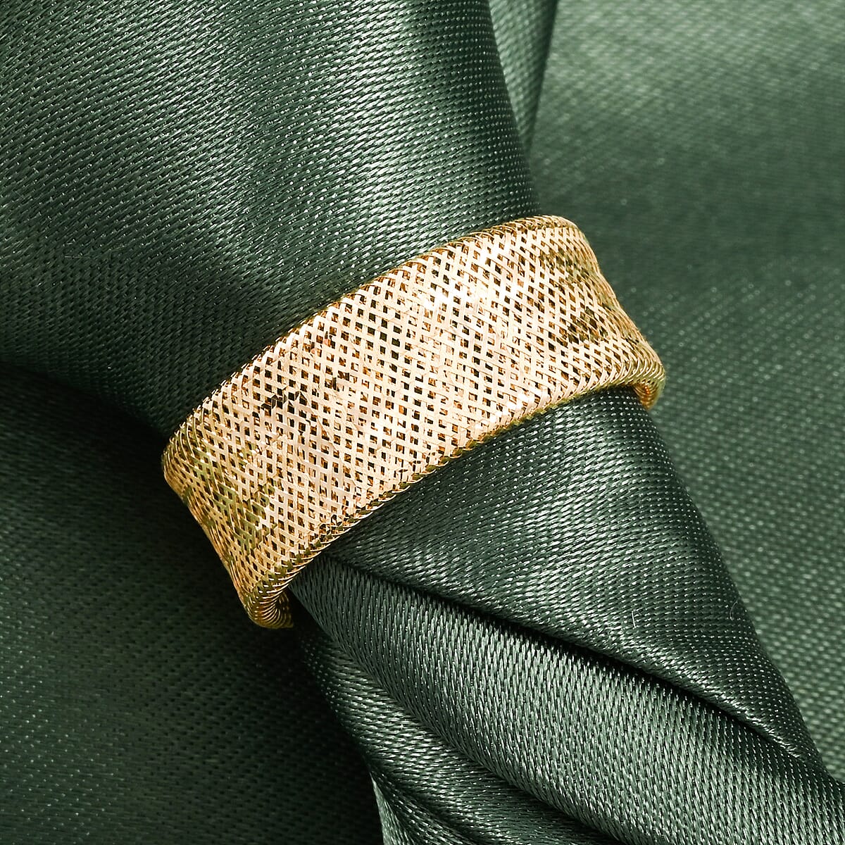 Italian 8.6mm Flex Greek Key Stretch Ring in 10K Yellow Gold (Size 8-11) 0.90 Grams image number 1