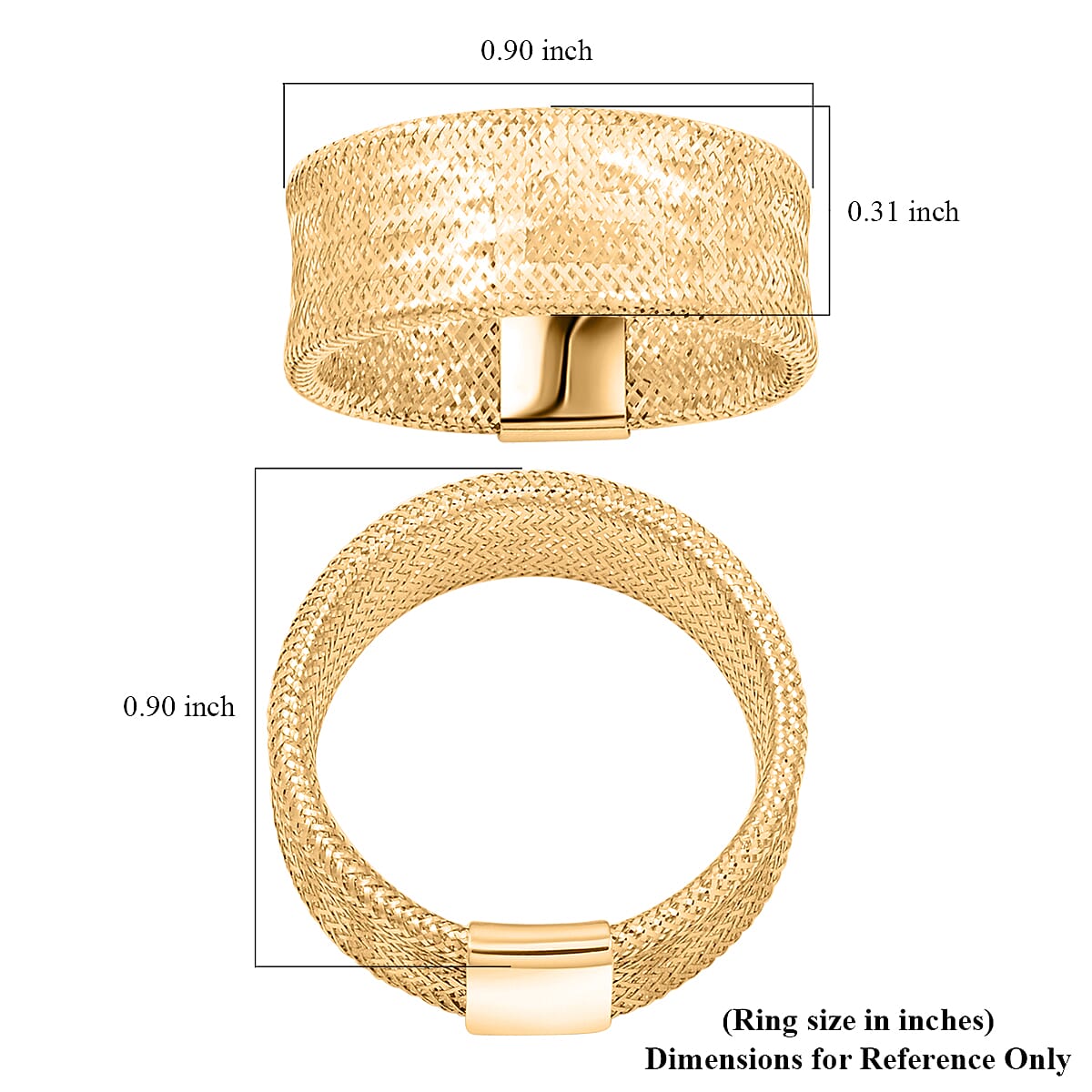 Italian 8.6mm Flex Greek Key Stretch Ring in 10K Yellow Gold (Size 8-11) 0.90 Grams image number 5