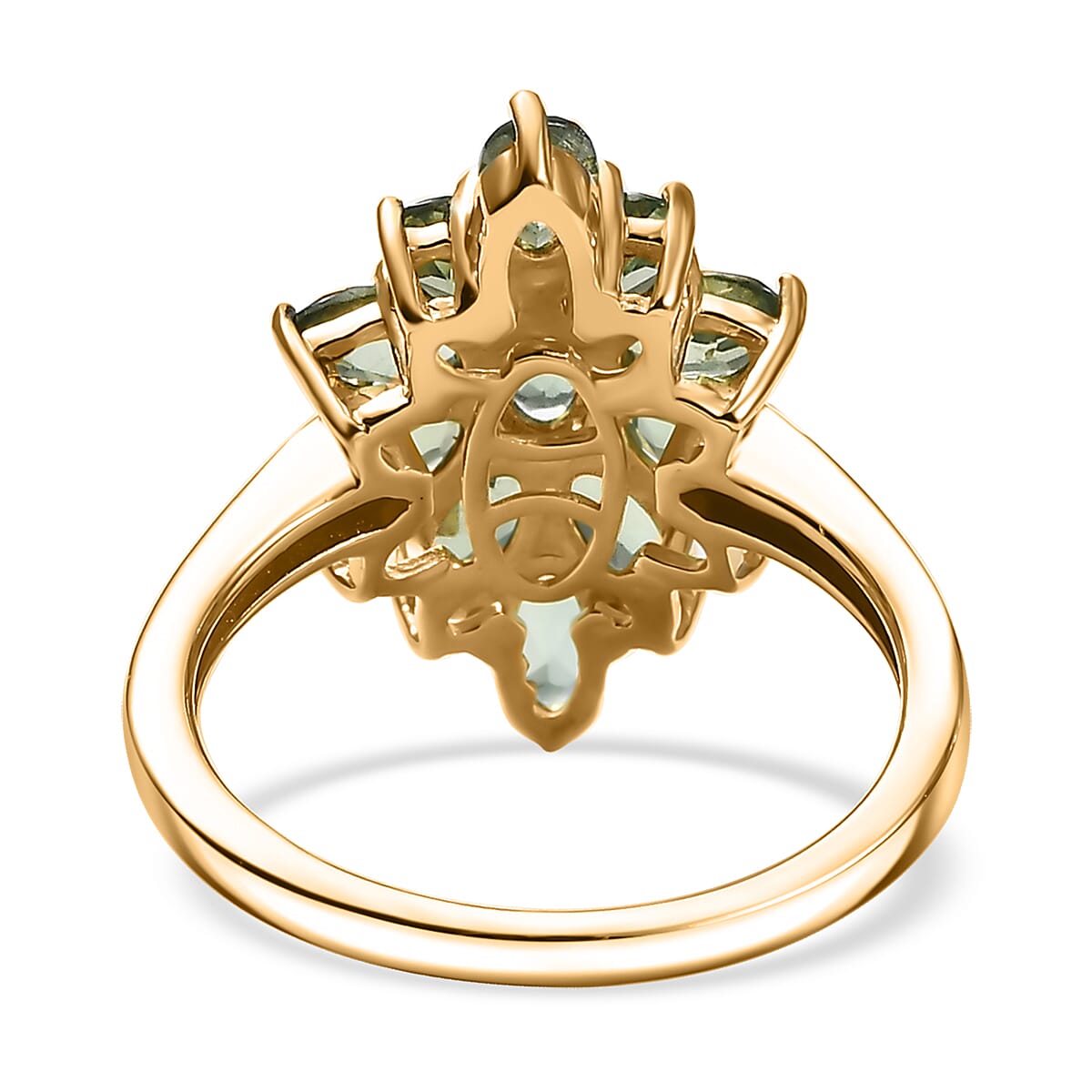 D'Joy Premium Malagasy Pine Apatite 2.75 ctw Twilight Bloom Ring in 18K Vermeil Yellow Gold Over Sterling Silver (Size 10.0)