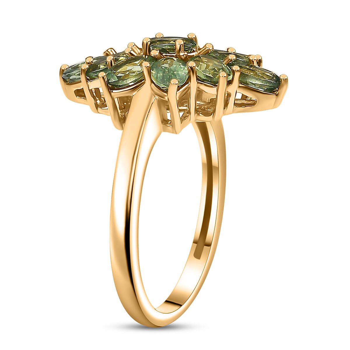 D'Joy Premium Malagasy Pine Apatite 2.75 ctw Twilight Bloom Ring in 18K Vermeil Yellow Gold Over Sterling Silver (Size 7.0) image number 3