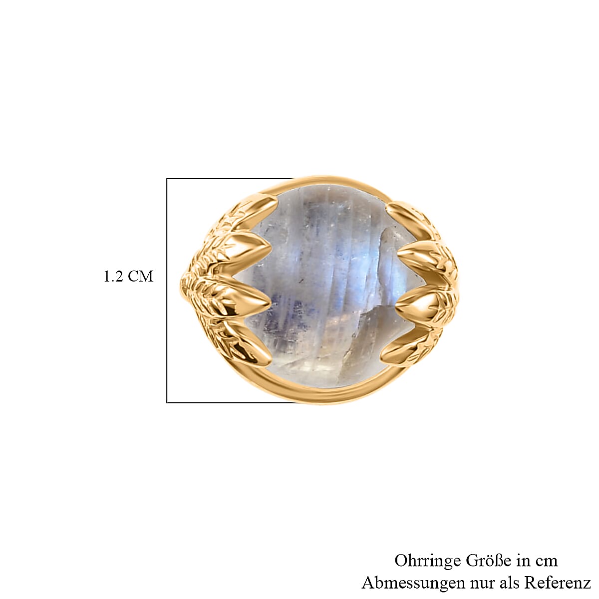 D'Joy Rainbow Moonstone 12.40 ctw Stud Earrings in 18K Vermeil Yellow Gold Over Sterling Silver