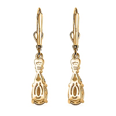 D'Joy Premium Tanzania Yellow Zircon and Chrome Diopside 2.60 ctw Celtic Heart Earrings in 18K Vermeil Yellow Gold Over Sterling Silver