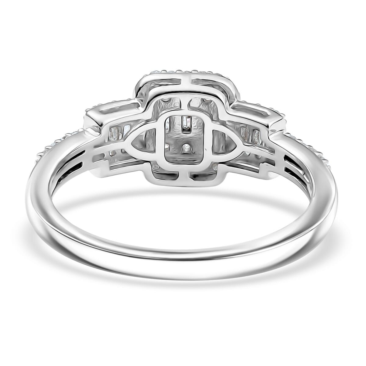 D'Joy Diamond 0.50 ctw Art Deco Ring in Rhodium Over Sterling Silver (Size 10.0) image number 4