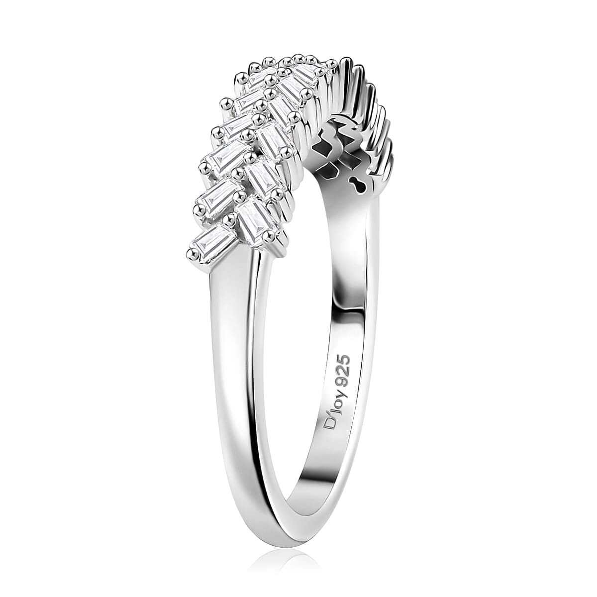 D'Joy Diamond 0.25 ctw Art Deco Ring in Rhodium Over Sterling Silver (Size 10.0)  image number 3