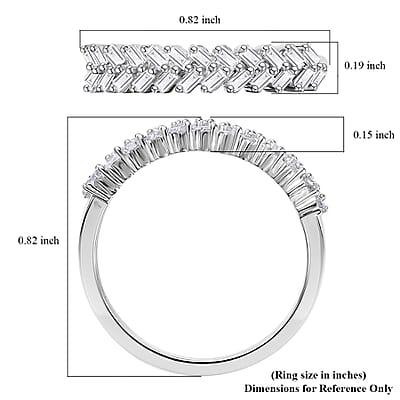 D'Joy Diamond 0.25 ctw Art Deco Ring in Rhodium Over Sterling Silver (Size 10.0) 