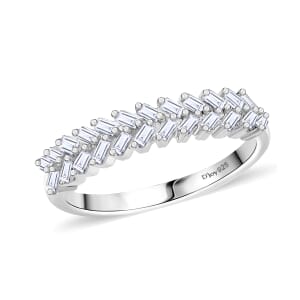 D'Joy Diamond 0.25 ctw Art Deco Ring in Rhodium Over Sterling Silver (Size 8.0) 